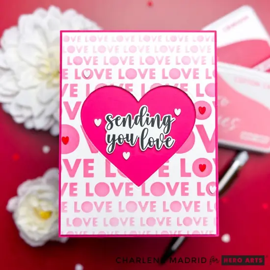 Hero Arts Stencil 6"X6"-Lots Of Love {3}