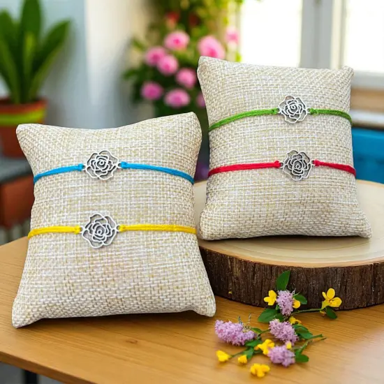 2CT Rose Charm Rakhi, Rakhri, Rakhi for Brother, Rakhi for Bhai, Rose Charm Rakhi, Rose Rakhi, Rakhi Usa, Rakshabandhan {3}