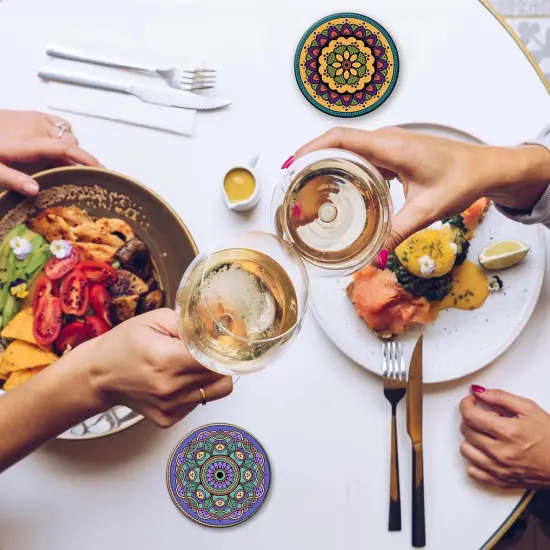 Mandala Style Ceramic Drink Coaster {5}