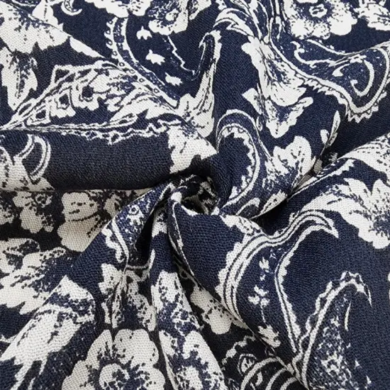 1 Yard Navy Rayon Crinkle Fabric For Dresses Blouses Skirts Lightweight Apparel 50/52" Width {1}