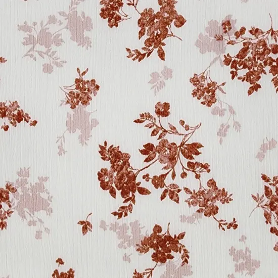 1 Yard Ivory & Orange Rayon Crinkle Fabric Lightweight Textured Drapey Material 50/52 Inch Width {2}