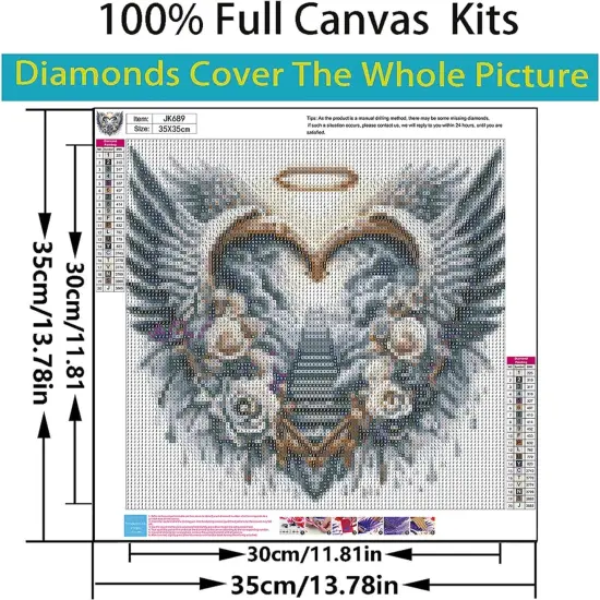 Heart Flower Wing Diamond Art 13.78x13.78 Inch {5}