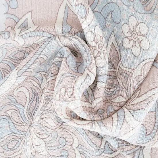 1 Yard Rayon Crinkle Fabric Sky Gray 50/52" Wide Lightweight, Drapey Crepon for Stylish Apparel {1}