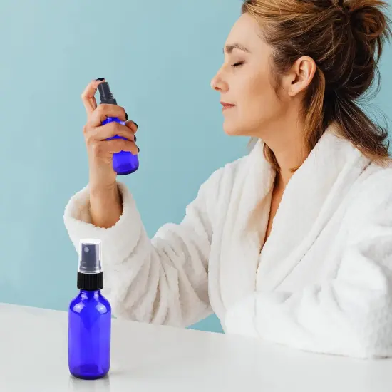 4 oz Mini Glass Spray Bottles (4 Pack Blue) {5}