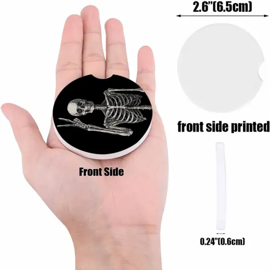 2 Pack Absorbent Ceramic Stone Drinks Coaster Set {3}