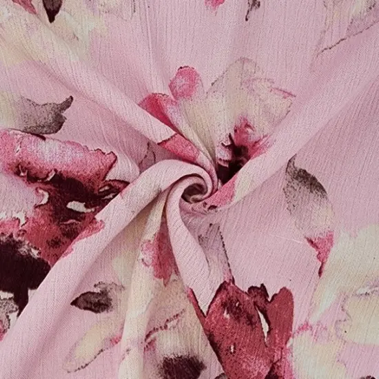 1 Yard Dusty Pink Rayon Crinkle Fabric Lightweight with Soft Drapey Texture for Dresses Blouses and Skirts 50/52 Inch Width {1}