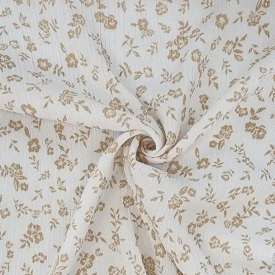 1 Yard Ivory Rayon Crinkle Apparel Fabric Soft Crinkled Look, 50/52" Width {2}
