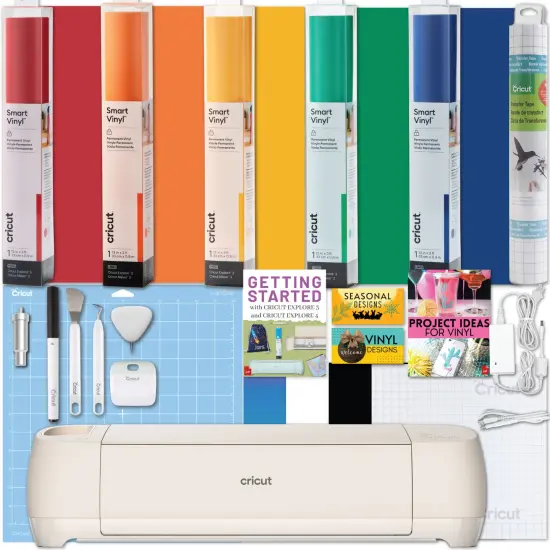 Cricut Explore 4 Cutting Machine with Rainbow Smart Vinyl Bundle {1}