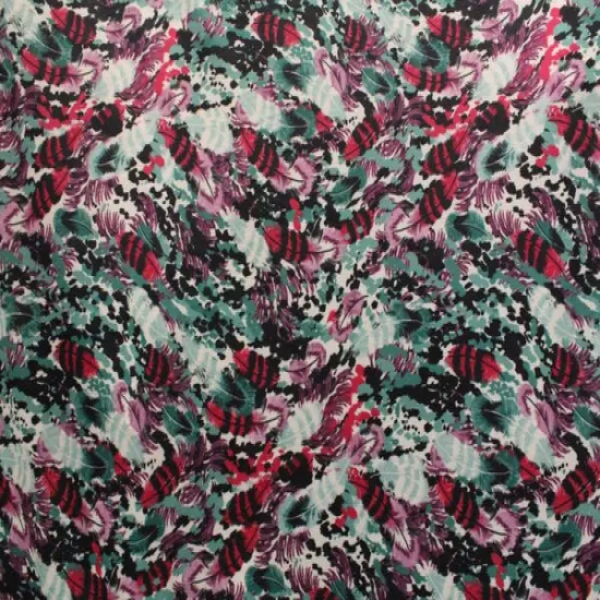 1 Yard Feather Print Spandex Fabric Four Way Stretch Activewear Swimwear Costume Leggings Material 58/60 Inch Width {5}