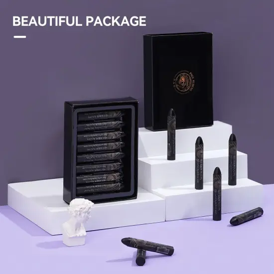 Oil Pastels, 8PCS Black Oil Pastel Set with Creamy Texture Easy to Blend, Bullet Heads HAIYA Oil Pastels for Artists and Beginners, Art Supplies for Painting and Drawing {5}