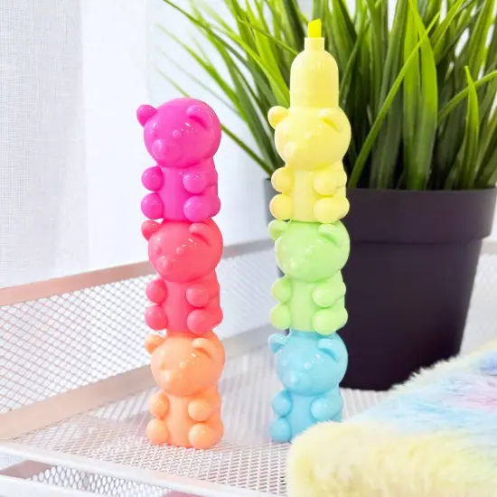 Wrapables Mini Stackable Highlighters, Cute Multi-color Markers, Teddy Bears {5}