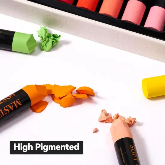 Professional Oil Pastels, 48 Vibrant Colors Plus 4 White, Set of 52, Creamy and Pigmented Artist Soft Oil Pastels for Blending, Layering & Shading {4}