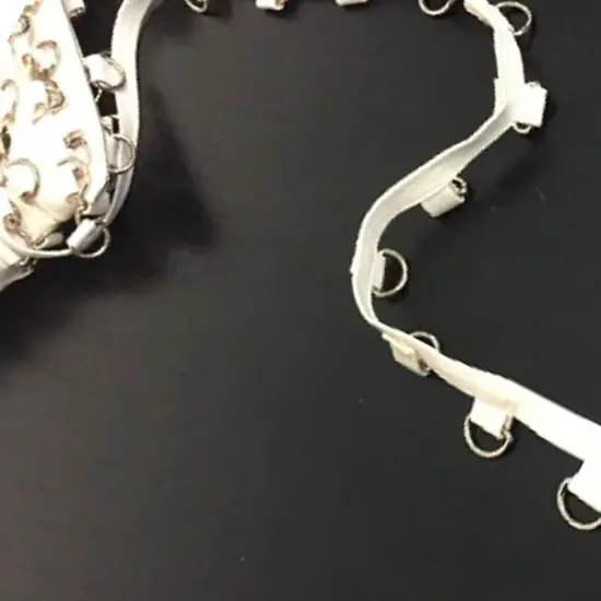 3/4 Inch White Vinyl D Ring Eyelet Tape with Silver Buckle by the Yard {7}