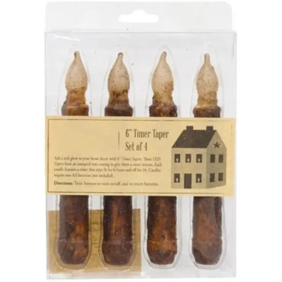 4/Pkg Burnt Mustard Timer Tapers {1}