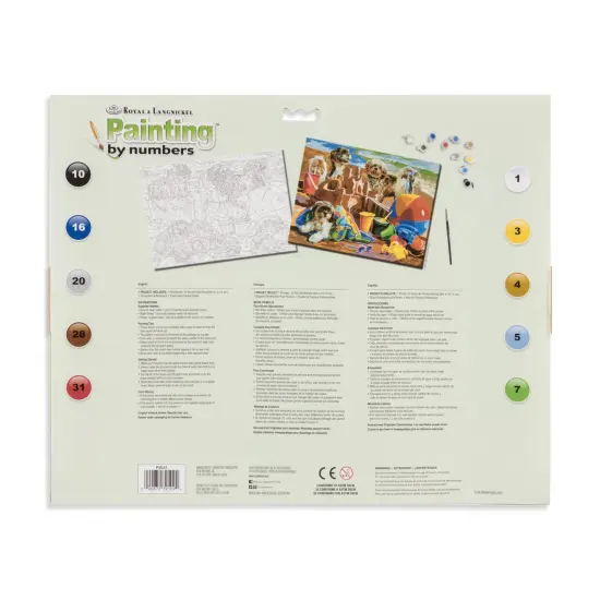 PJL51 | Painting by numbers&trade; 13pc 11.25" x 15.375" Beach Puppies Painting Project {4}