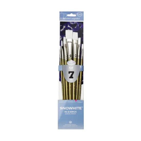 RSET-4590 | Snowhite&trade; 7pc Oil & Acrylic Flat Brush Set {1}