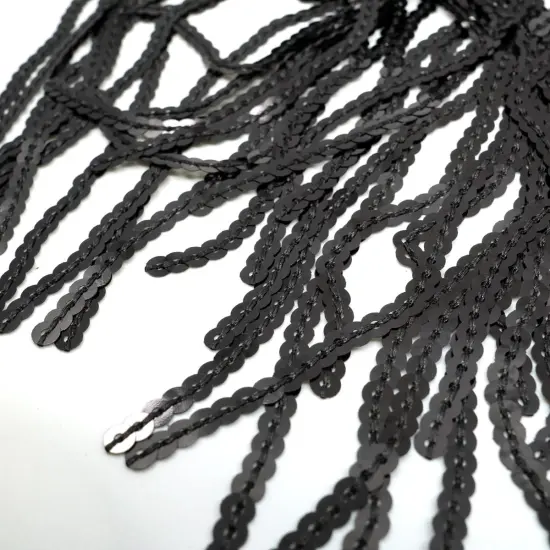 1 Yard Flounce Fringe Stretch Mesh Sequin Fabric Silver {7}