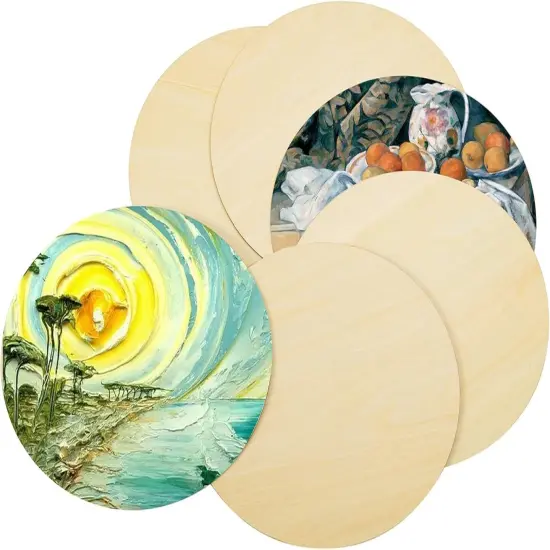 Unfinished Wood Oval Slices for Crafts, 15 Pcs - Natural Wood Ovals, 150 * 100 * 2mm {3}