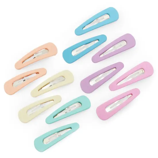 Large Snap Hair Clips for Women and Girls, 6 Pastel Colors (2.4 Inches, 12 Pack) Multicolor {1}