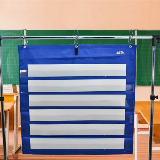 School Smart Mini Pocket Chart with 6 Pockets, 28 x 28 Inches, Blue {7}