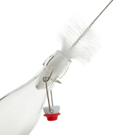 6 Pack 16 oz Glass Bottles with Swing Top Lids and Square Base, Includes Brush and Funnel for Homemade Brewing Clear {5}