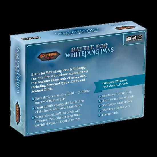 SolForge Fusion: Battle for Whitefang Pass Booster Kit - Standalone Expansion, The Hybrid Deckbuilding Card Game, 4 Faction Decks, Lane Based Combat {3}