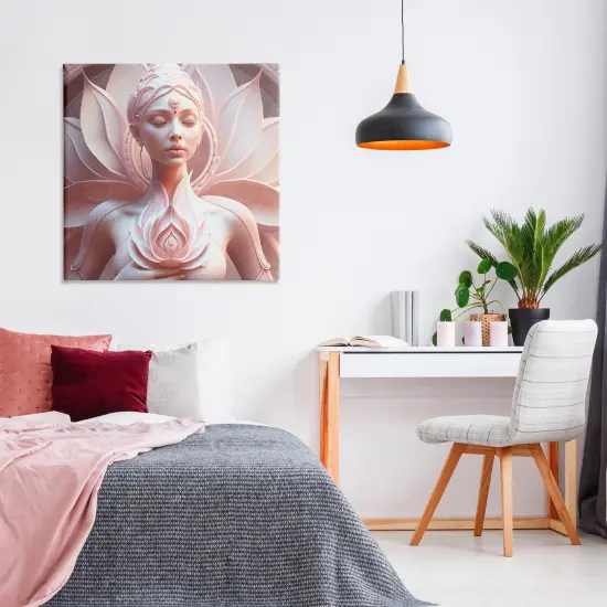 Stupell Industries Spiritual Lotus Woman Statue Canvas Wall Art Design by Shambhala Light Visionary Art {2}