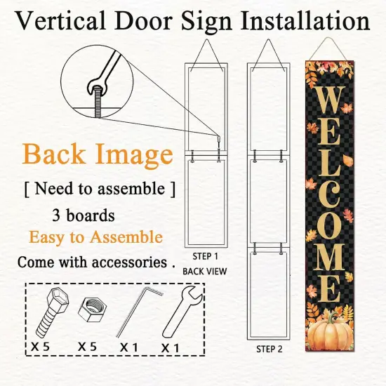 Farmhouse Fall Wooden Welcome (Black) {3}