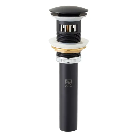 Matte Black Chrome Vessel Sink Drain Pop Up Stopper with Detachable Basket, 2.6 x 8.5 in {5}