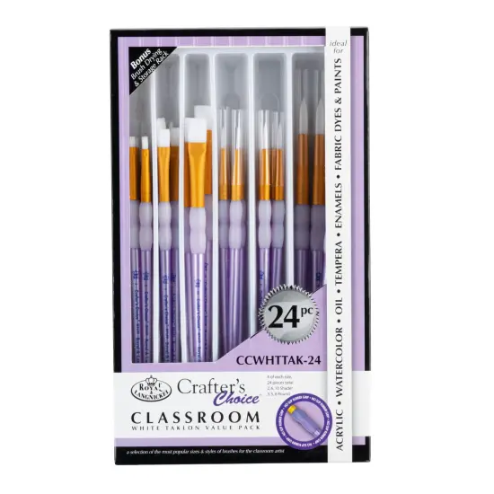 RCVP-CCWHTTAK-24 | 24pc Crafter's Choice&trade; White Taklon {1}