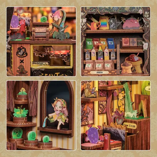Miniature Wizardi Roombox Kit - Fantacy Plant Shop Dollhouse Kit {3}