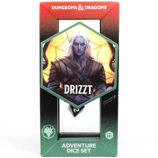 Dungeons & Dragons: D&D Adventure Dice: Legend of Drizzt -Green-Black, 16pc RPG Set, Ranger Symbols, Roleplaying Game Accessory, Sirius Dice, Licensed {4}