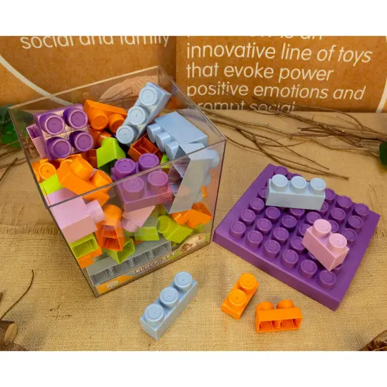 Roo Crew: Block Set - 75 Pieces - Assorted Lid Color, Building Activity Set, Colorful Blocks & Storage Container, Toddlers & Kids Ages 2+ {6}