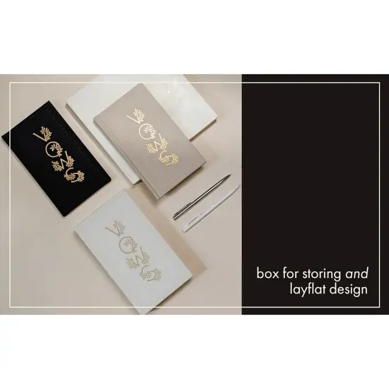 Paige Tate & Co. Our Wedding Vows - 2 Journals, Set Of Linen Cover Books, Foil Accents &Hand-Drawn Illustration, Acid-Free Archival Paper, Flat-Lay {7}