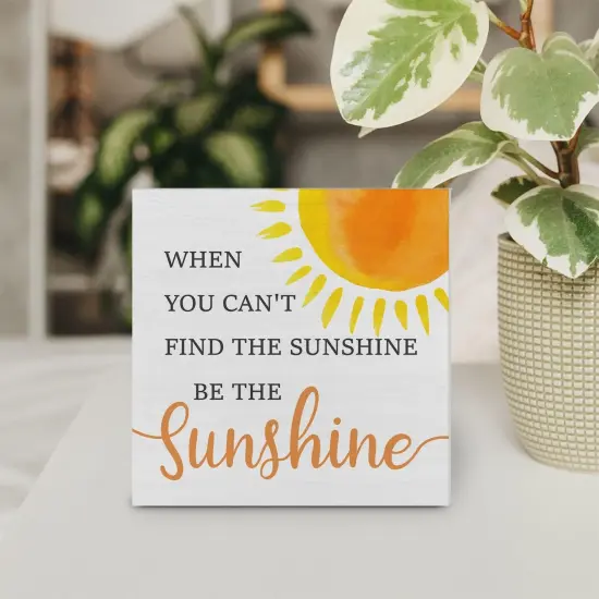 Country Sunshine Summer Tabletop Decor Desk Sign Summer Sunshine Quote Sun Wooden Box Block Sign {3}