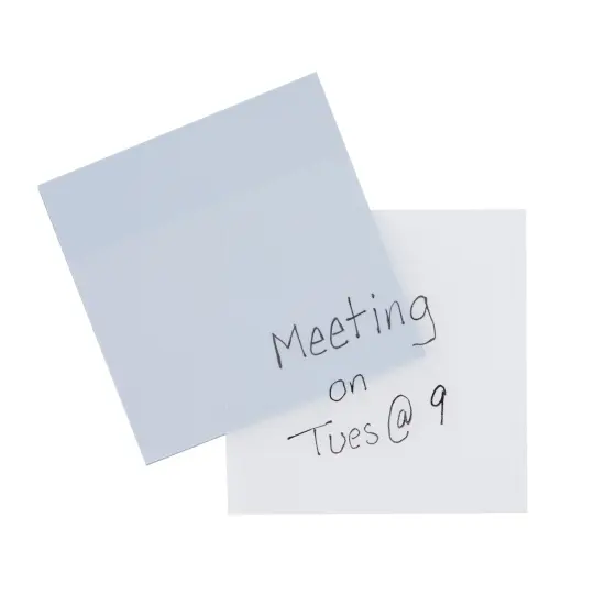 12-Pack 3x3-Inch Transparent Sticky Notes, 5.2mil Clear Plastic Self-Stick Sheets in Blue, Yellow, and Pink for Notes, Annotations, and Bookmarks, 50 Sheets per Pad, 600 Sheets Total Multicolor {4}