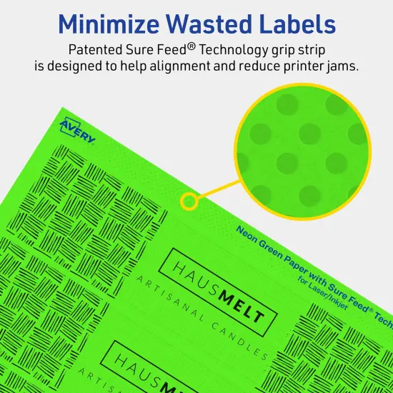 Avery Neon Green Paper Labels, 1.75" x 7.75" Rectangle {4}