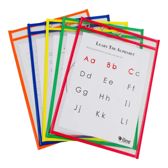 C-Line Dry Erase Reusable Pockets, Assorted Colors, 9 x 12 Inches, Pack of 10 {2}