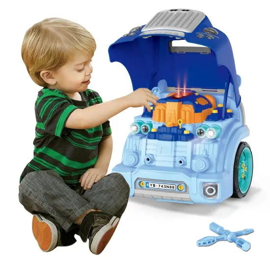 The Bubble Factory: Motor Car Engine Workshop - Blue - Take Apart & Rebuild Mechanical Toy, Battery-Powered, Lights & Sound Effects, Kids Ages 3+ {7}
