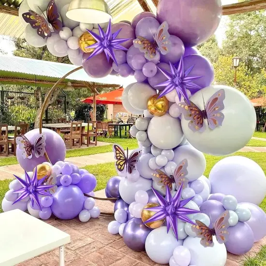 12 Point cone Explosion Star Foil Balloons(purple) {2}