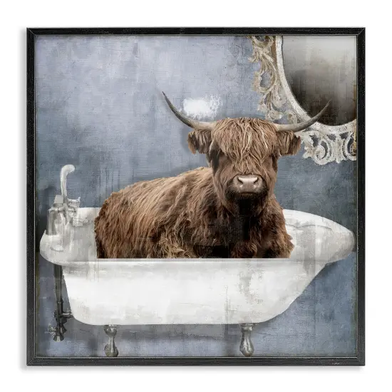 Stupell Industries Le Bain Bleu Cattle Framed Giclee, design by Sophie 6 {1}