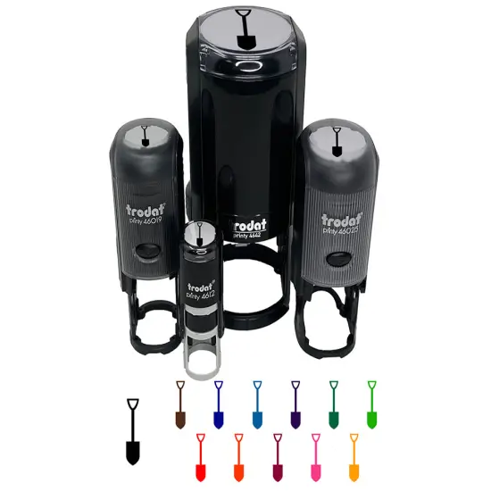 Shovel Silhouette Tools Self-Inking Rubber Stamp for Stamping Crafting Planners Blue {1}