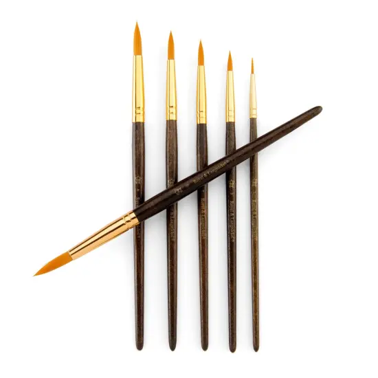 RSET-9167 | 6pc Golden Taklon Round Brush Set {5}
