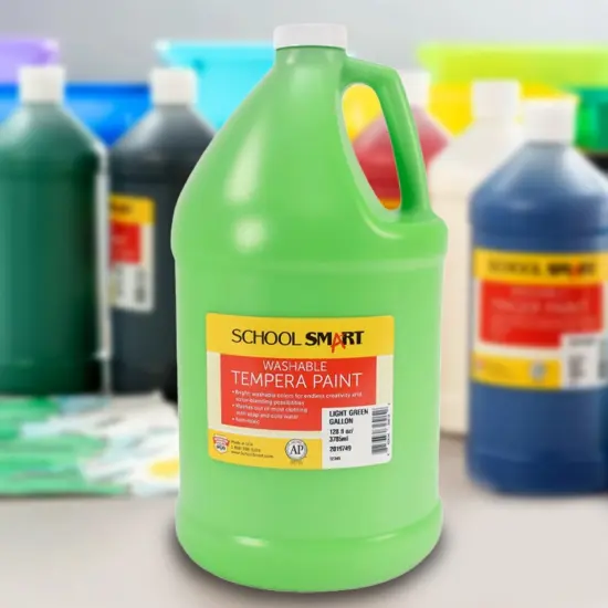 School Smart Washable Tempera Paint, Light Green, 1 Gallon Bottle {2}