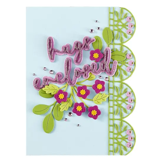 Spellbinders Etched Dies Vivid Expressions Collection-Vivid Scrip Sentiments {4}