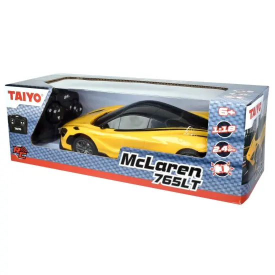 Taiyo: McLaren 765LT RC - Yellow - 1:18 Scale Car, 2.4Ghz Remote Controlled Vehicle, Controller, Battery Operated Sports Car, Model Replica, Licensed {3}