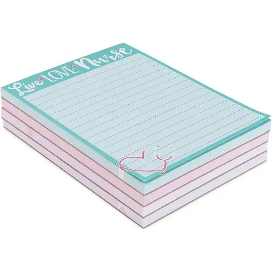 Writing Note Pads for Nurse Appreciation Gifts (4.25 x 5.5 In, 4 Pack) Multicolor {3}
