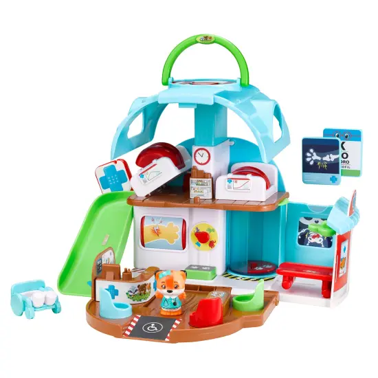 Timber Tots: Care Center - 9pc Medical toy Playset, Fox Animal Figurine, Open & Real X-Ray Room & Operating Table, Pop-Up Feature, Kids-Toddler 18Mo+ {4}