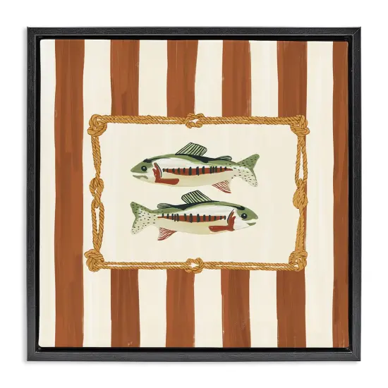 Stupell Industries Rope Bordered Fish Floating Frame, design by Veronica Lara {1}