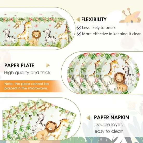 41Pcs Safari Baby Shower Decorations {3}